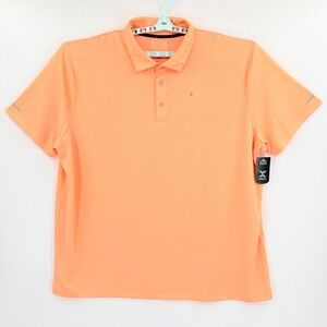 Xersion Men's EverAir Active Orange Short Sleeve Polo Shirt Big Tall 4XL NWT